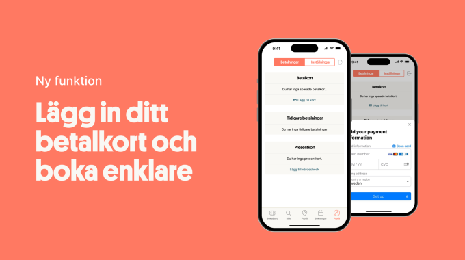 Lägg in ditt betalkort för snabbare bokning