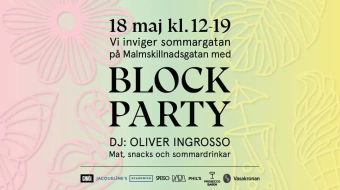 Block party på sommargatan Malmskillnadsgatan